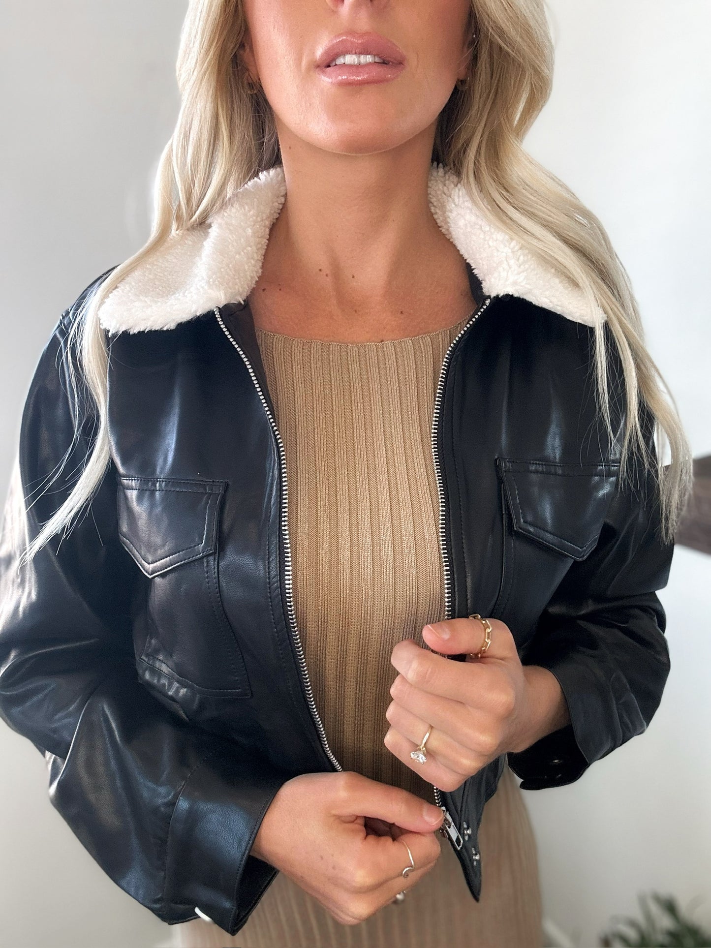 Crop Leather Jacket