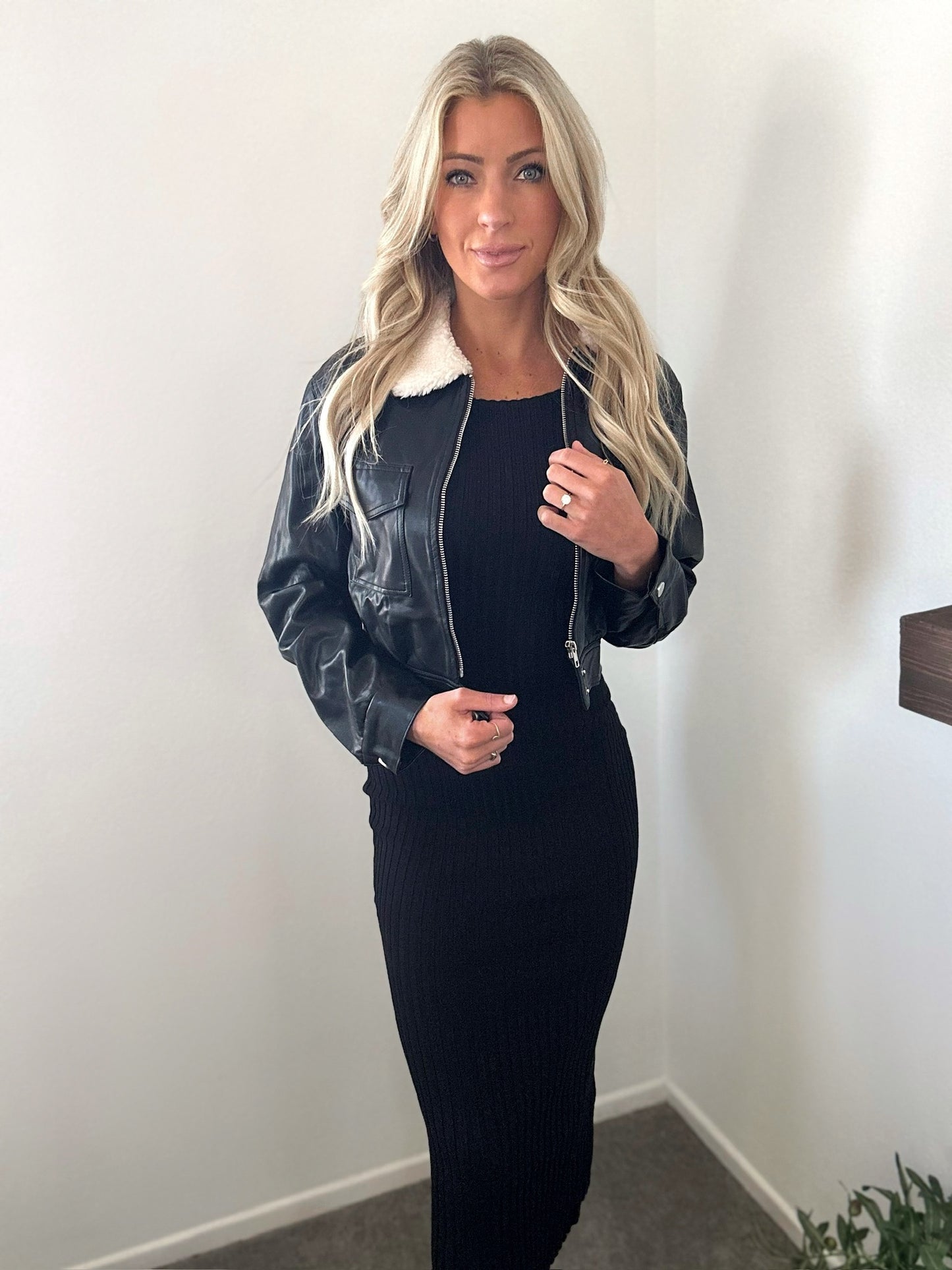 Crop Leather Jacket