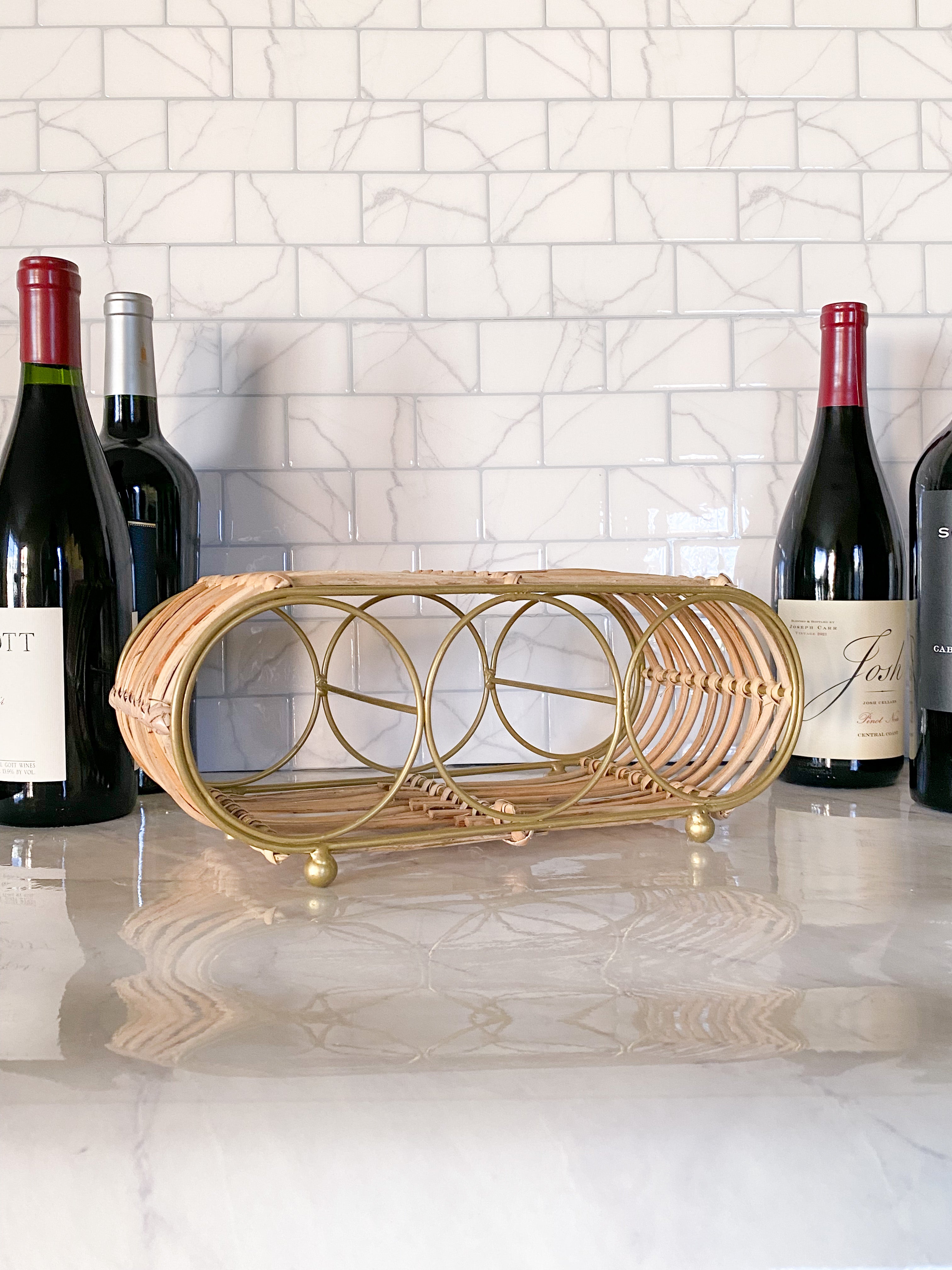 Woven Rattan Wine Holder Shop.roseandcole