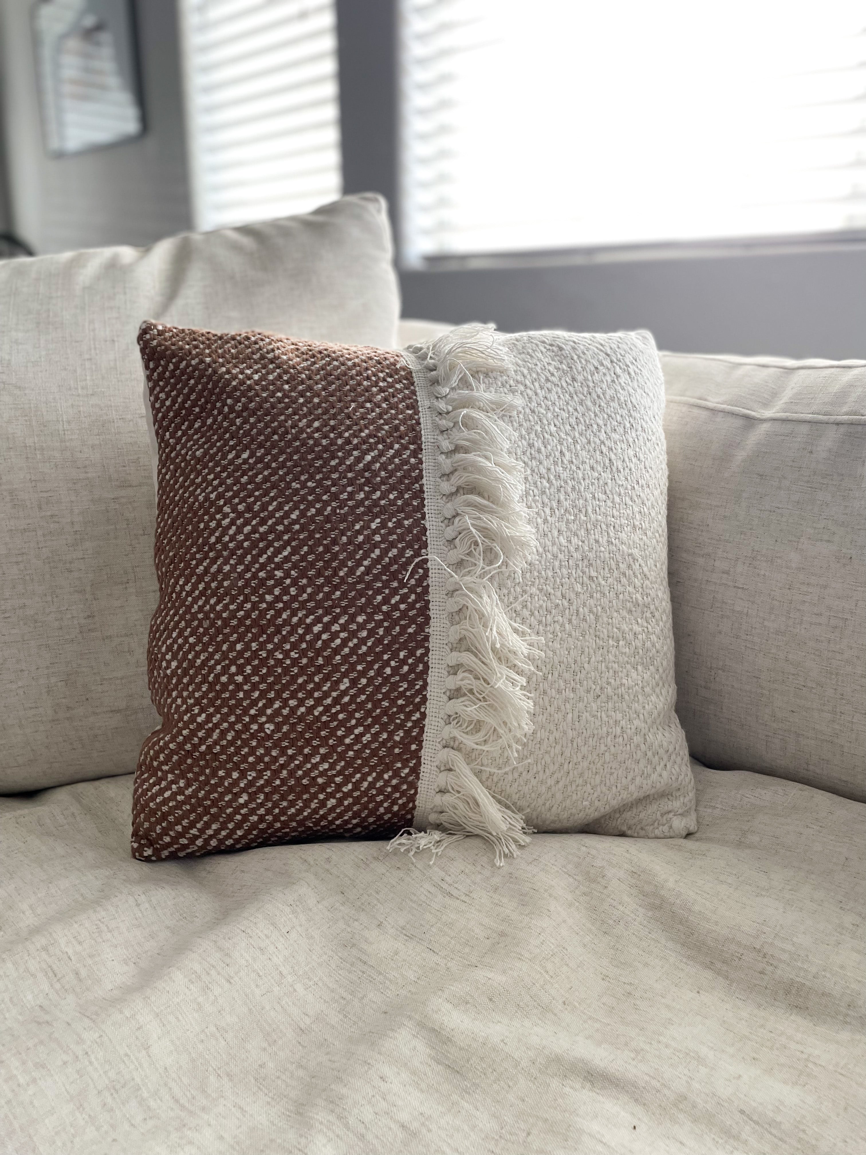 Woven throw pillows hot sale