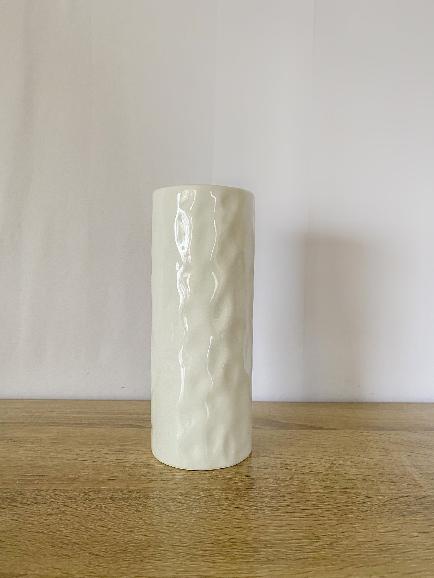 White Dimpled Vase