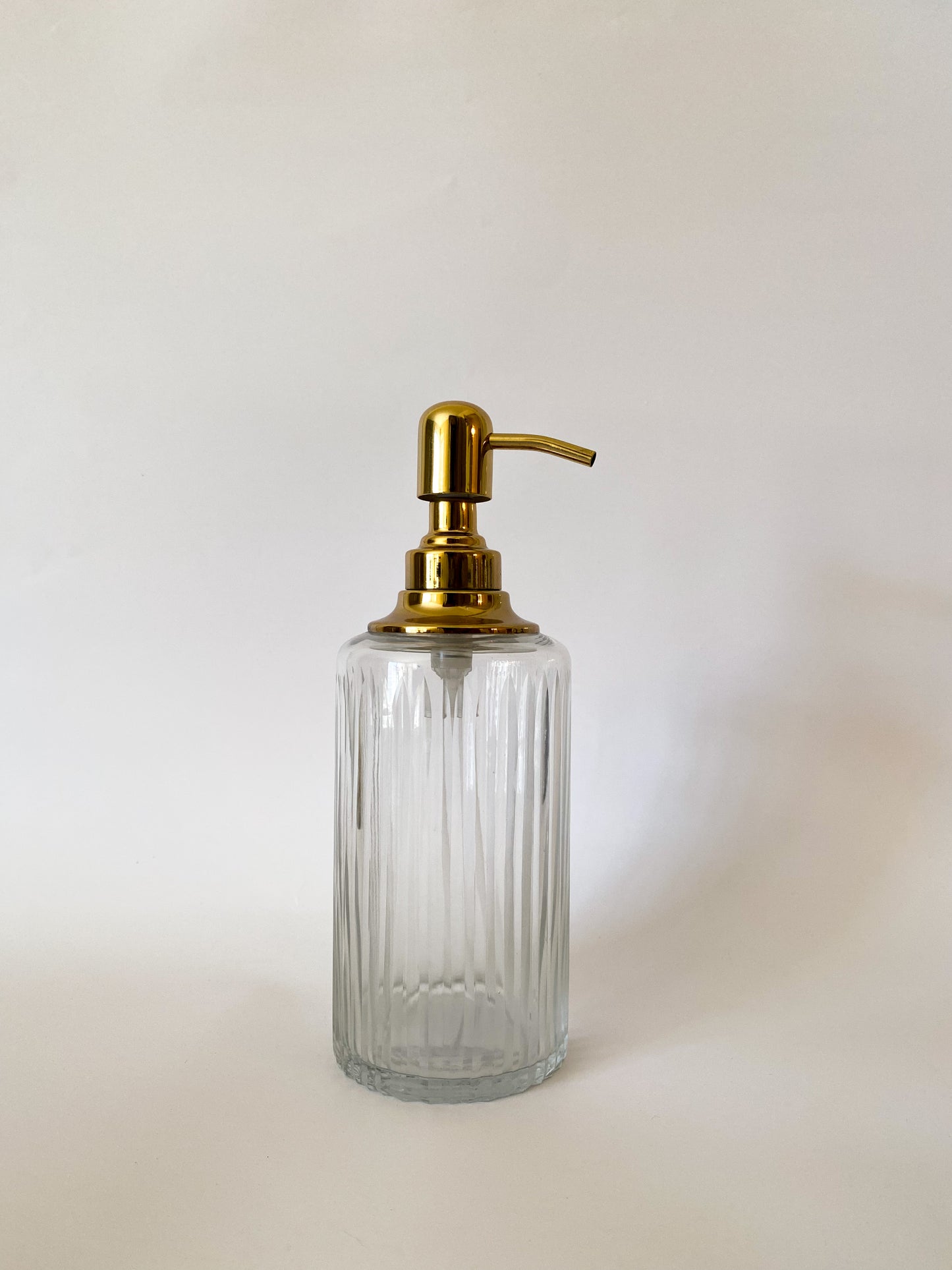 Ribbed Glass Soap Dispenser