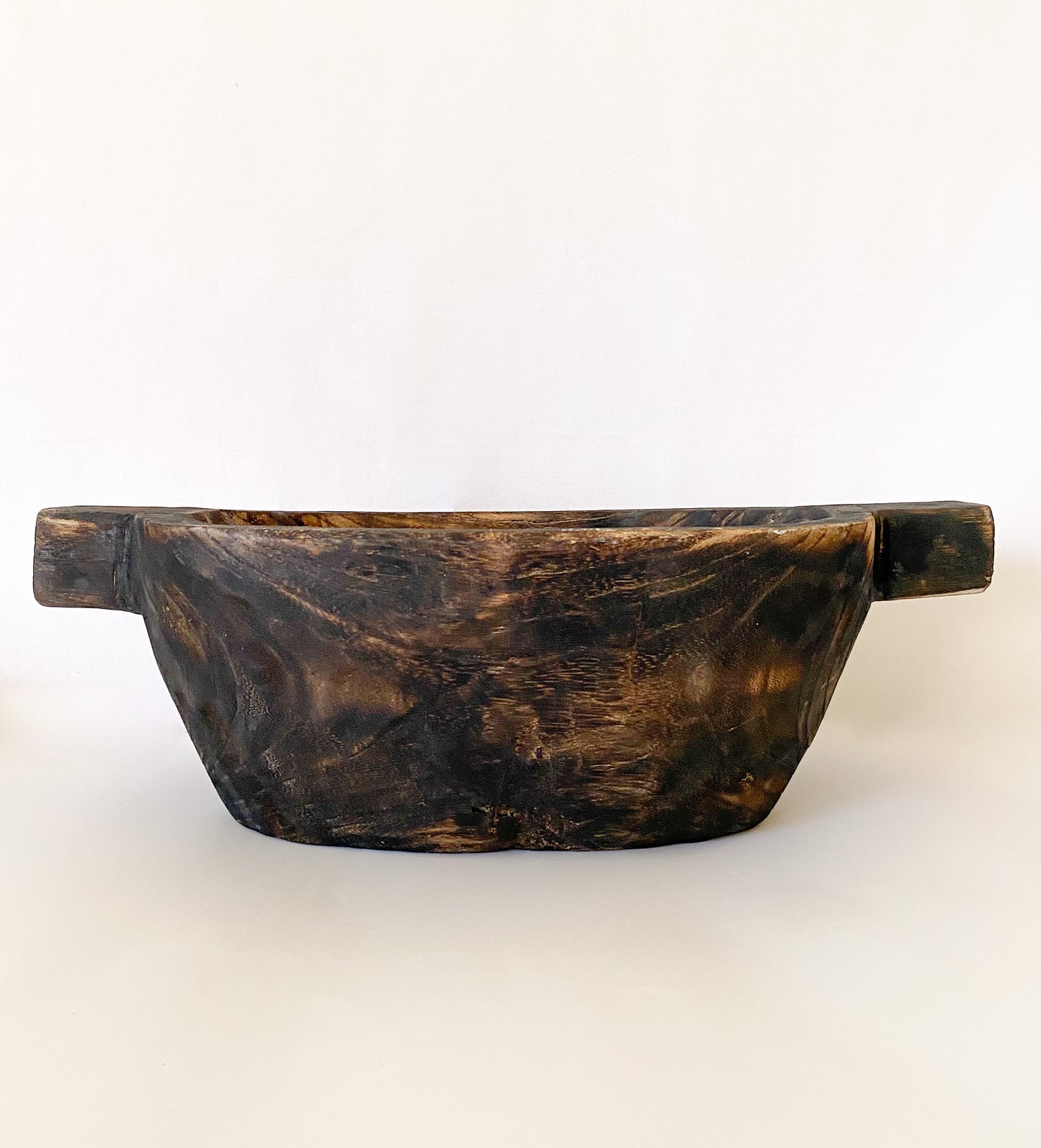 Charred Wood Oval Bowl