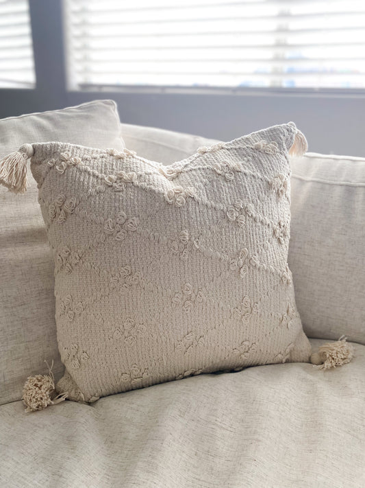 Ivory Diamond Throw Pillow