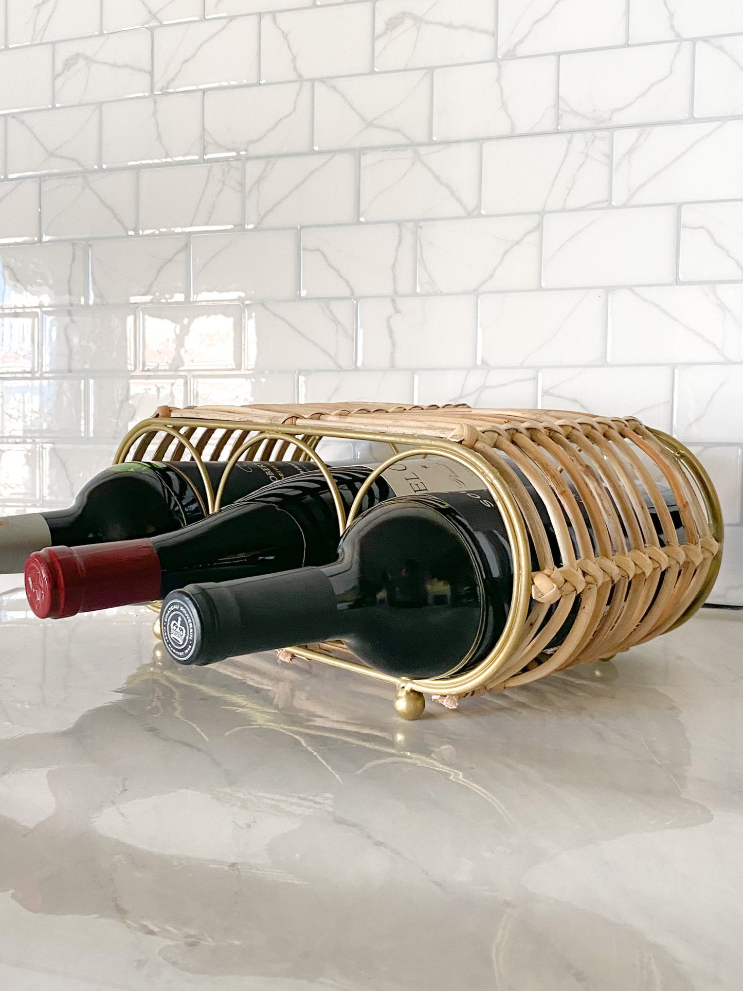 Woven Rattan Wine Holder