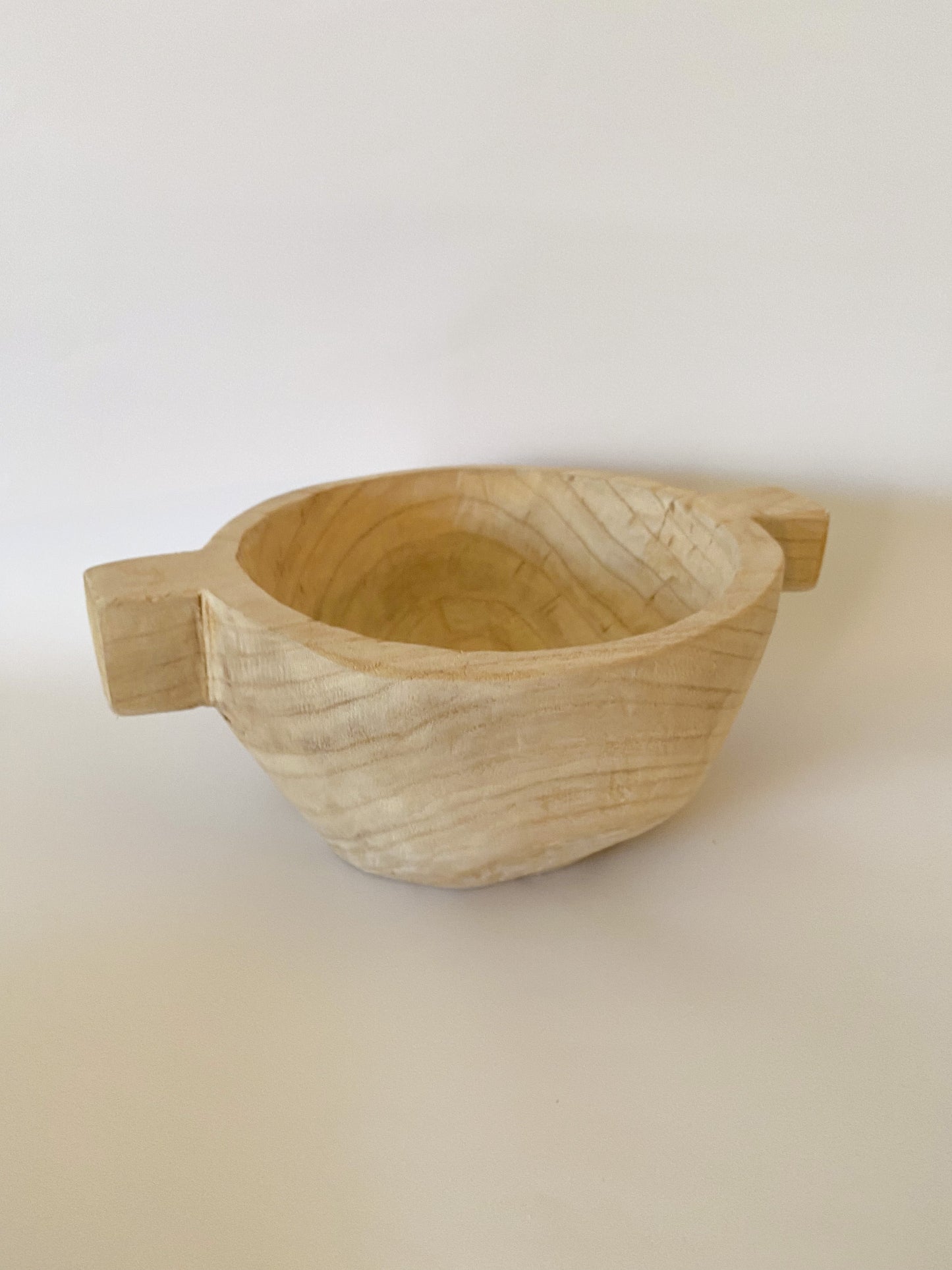 Natural Wood Round Bowl