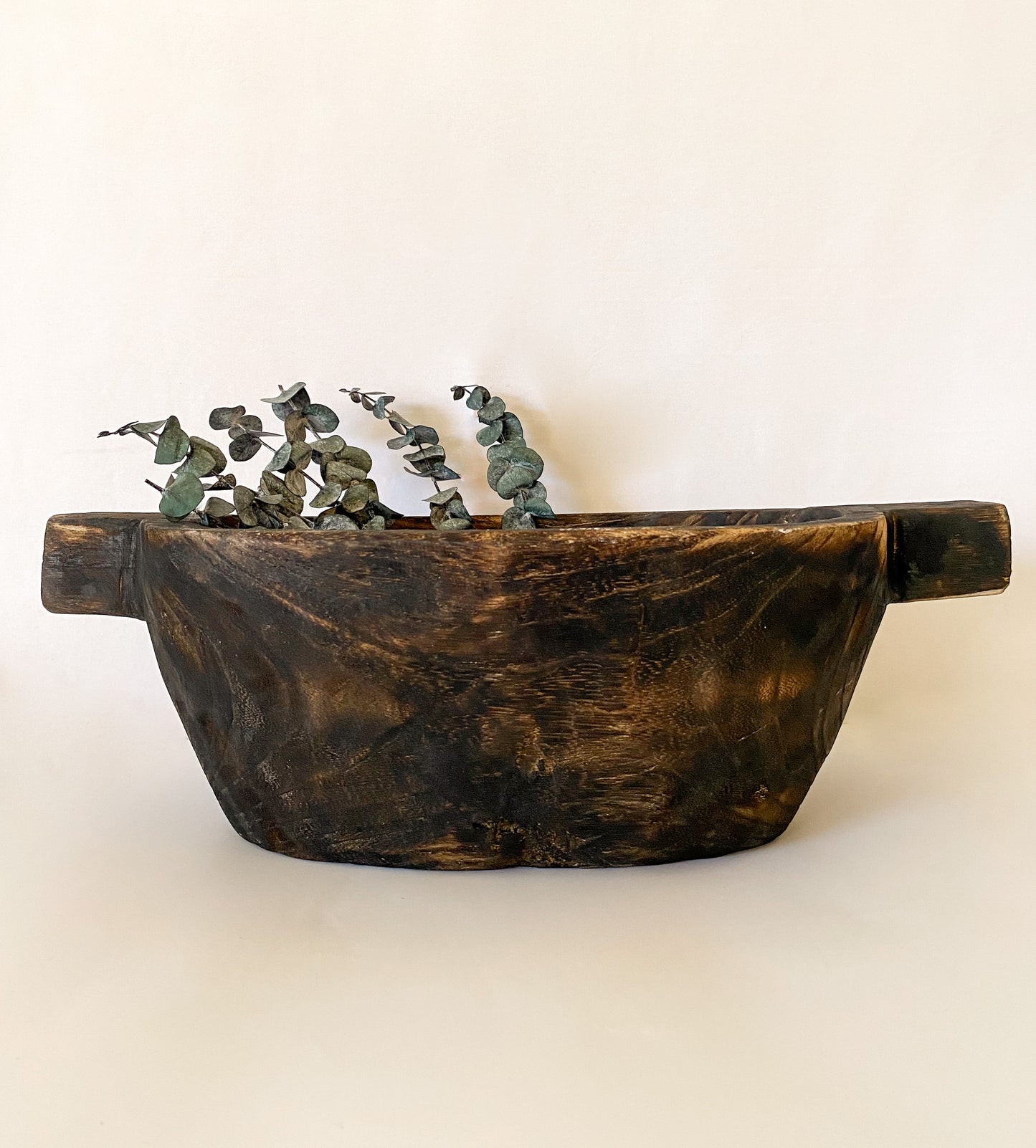 Charred Wood Oval Bowl