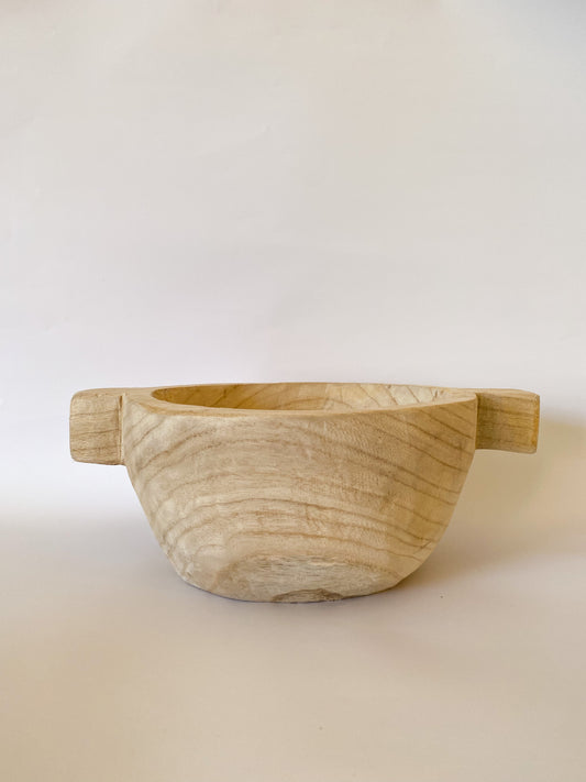 Natural Wood Round Bowl