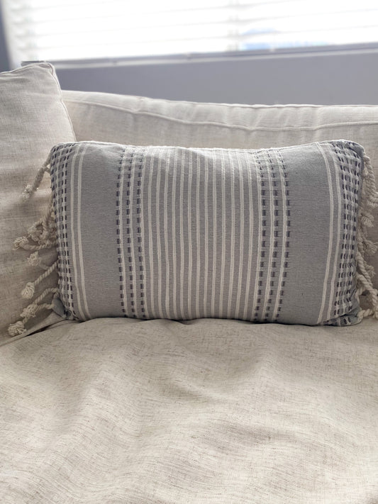 Striped Gray Throw Pillow