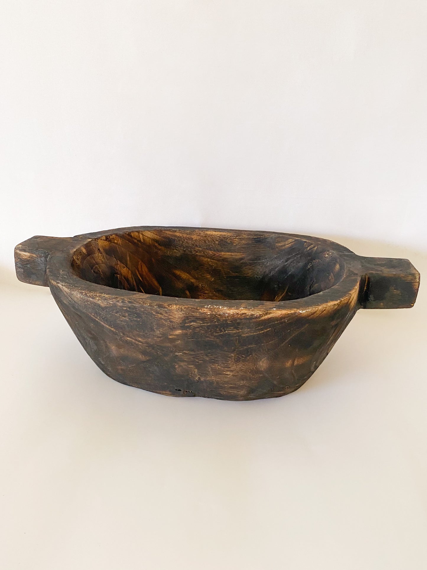 Charred Wood Oval Bowl