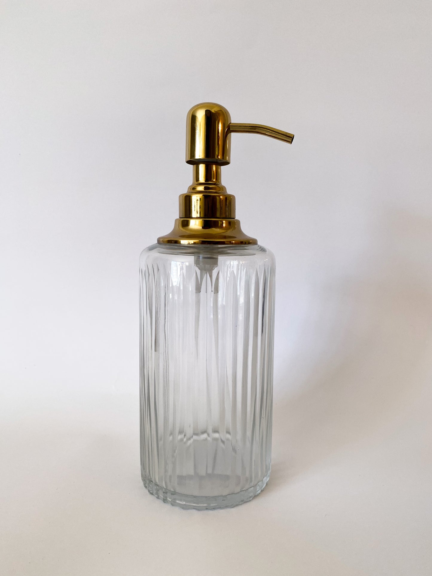 Ribbed Glass Soap Dispenser