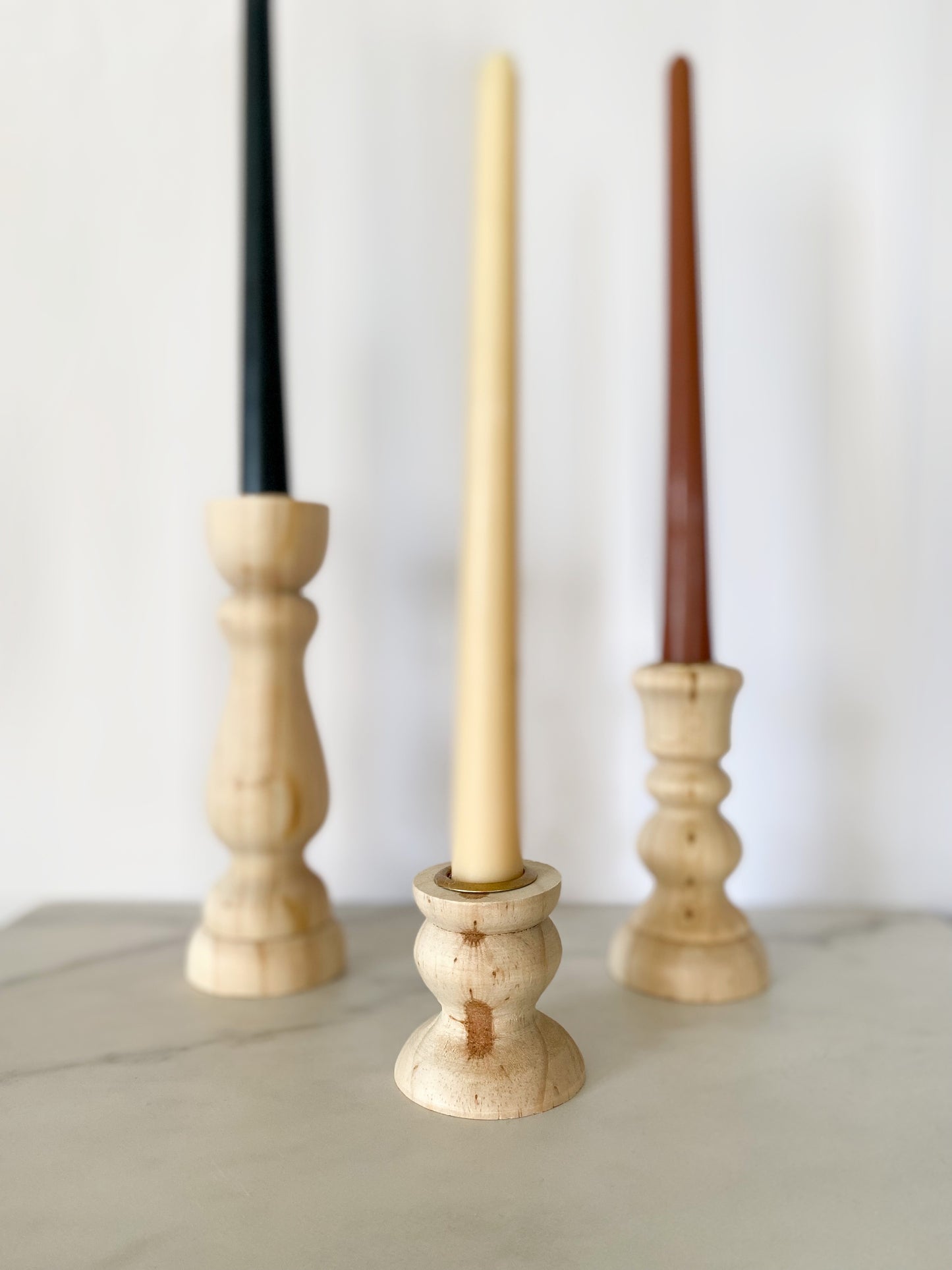 Tiered Wood Candle Holders (Set of 3)